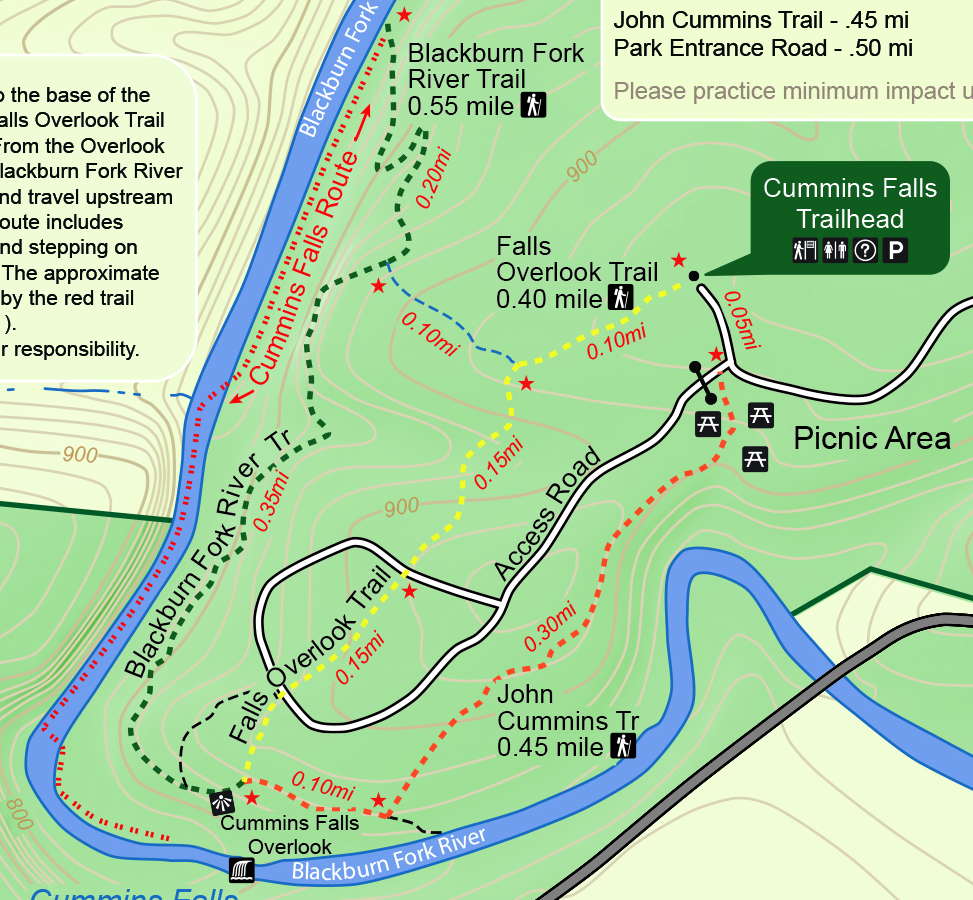 Cummins Falls Map
