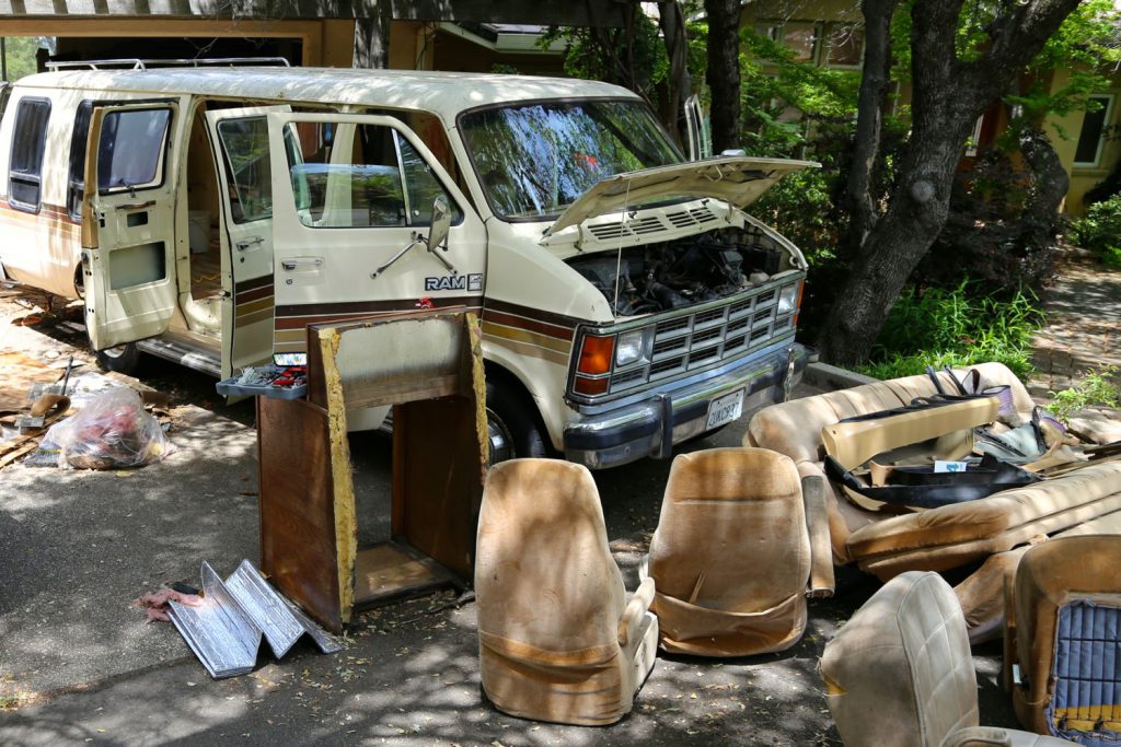 There was a lot of van equipment that had it's time but just did not serve our purposes.  The van itself was perfect, but we had our own plans for the interior.  So the current occupants had to go.