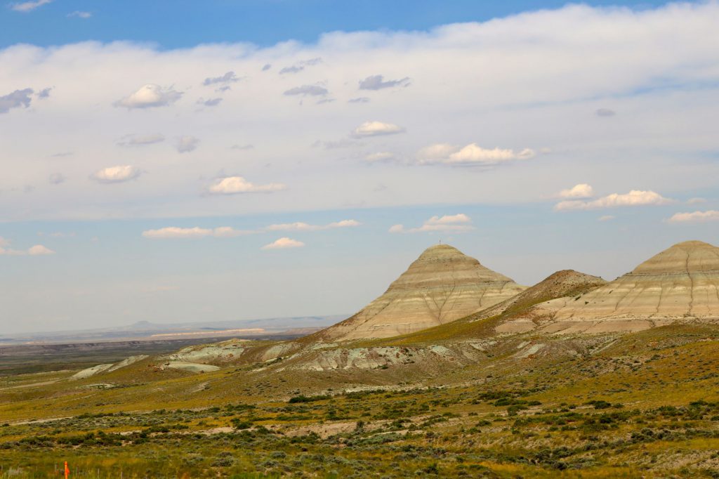 Striated hills in Green River, Wyoming.