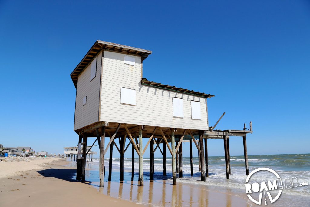 All the structures built up around Surfside were prepared for one degree or other of hurricane.  Once could get a sense for how long any house was calculated to last by how long the stilts were.  Many a shorter beach property was condemned. 