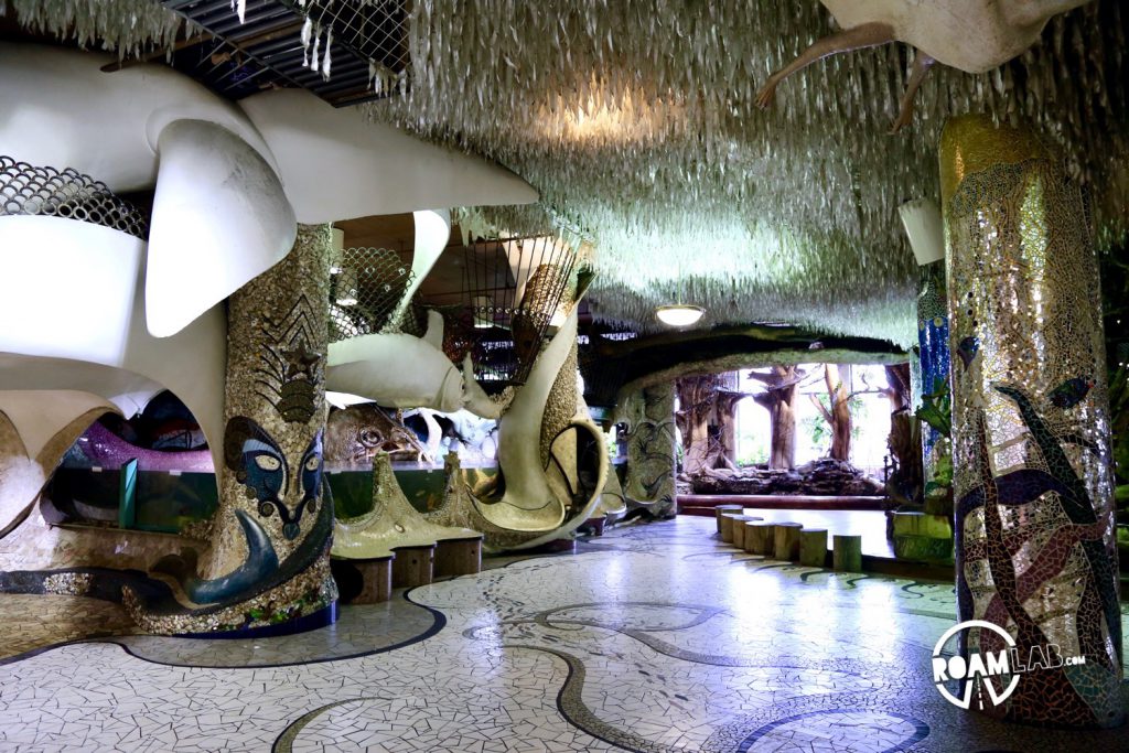 The main floor of the City Museum quickly sets the tone, with tubes, mosaics, and a giant whale.