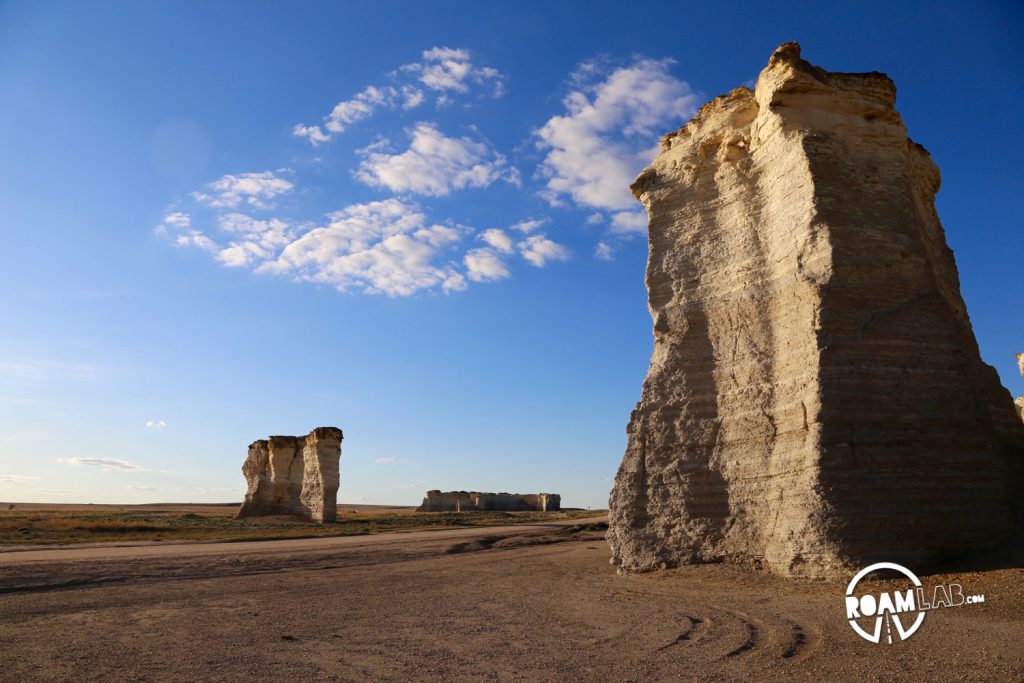 There are several separate sets of rock formations that collectively stand as Monument Rocks. While all of them are near enough together, each grouping is unique in character.