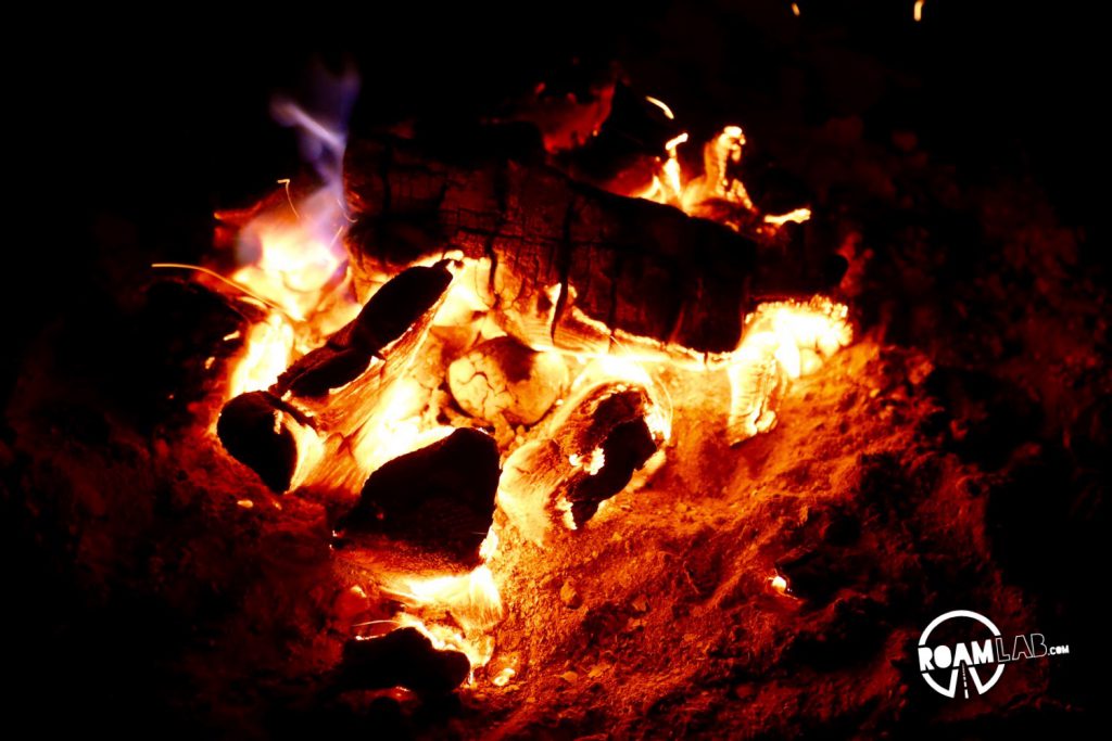 Then we heated things up with a beautiful fire. We managed to keep that guy going for a good four hours. Long enough to grill all the sausages and sip wine while we watched the final glowing embers fade.