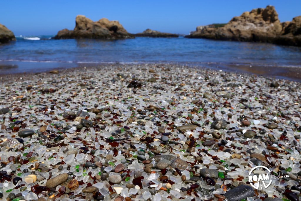 Glass Beach and the sea.