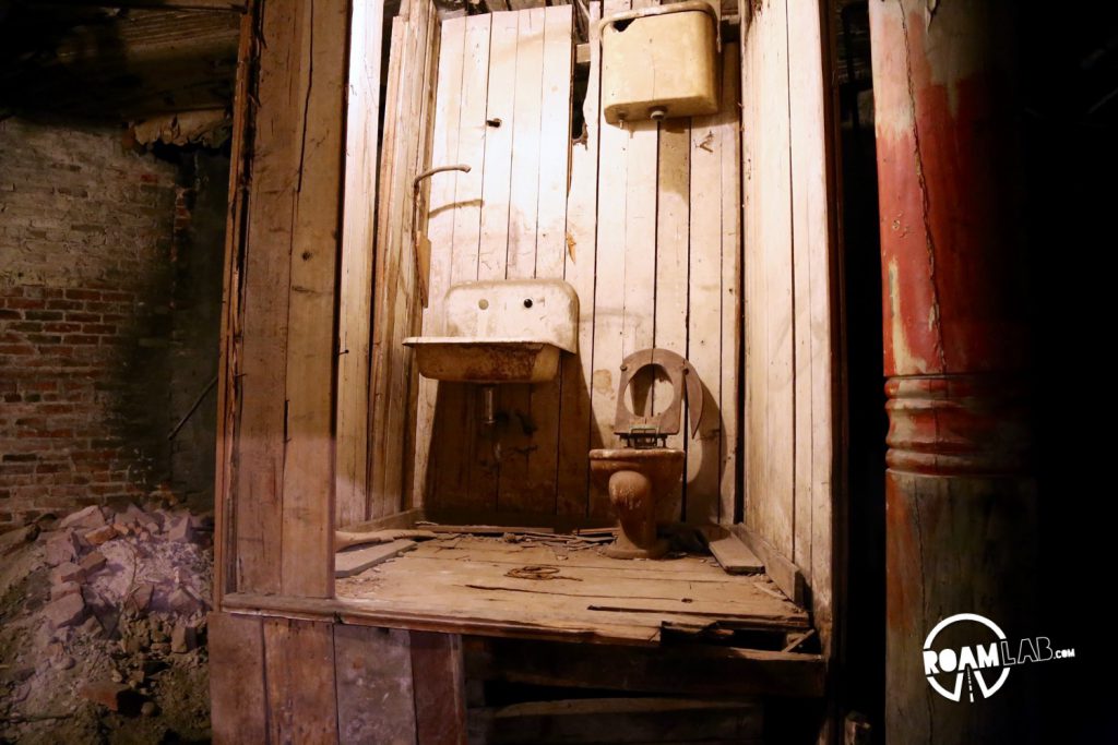 One of the infamous Crapper toilets that revolutionized sewage disposal but also could have the opposite effect as well.