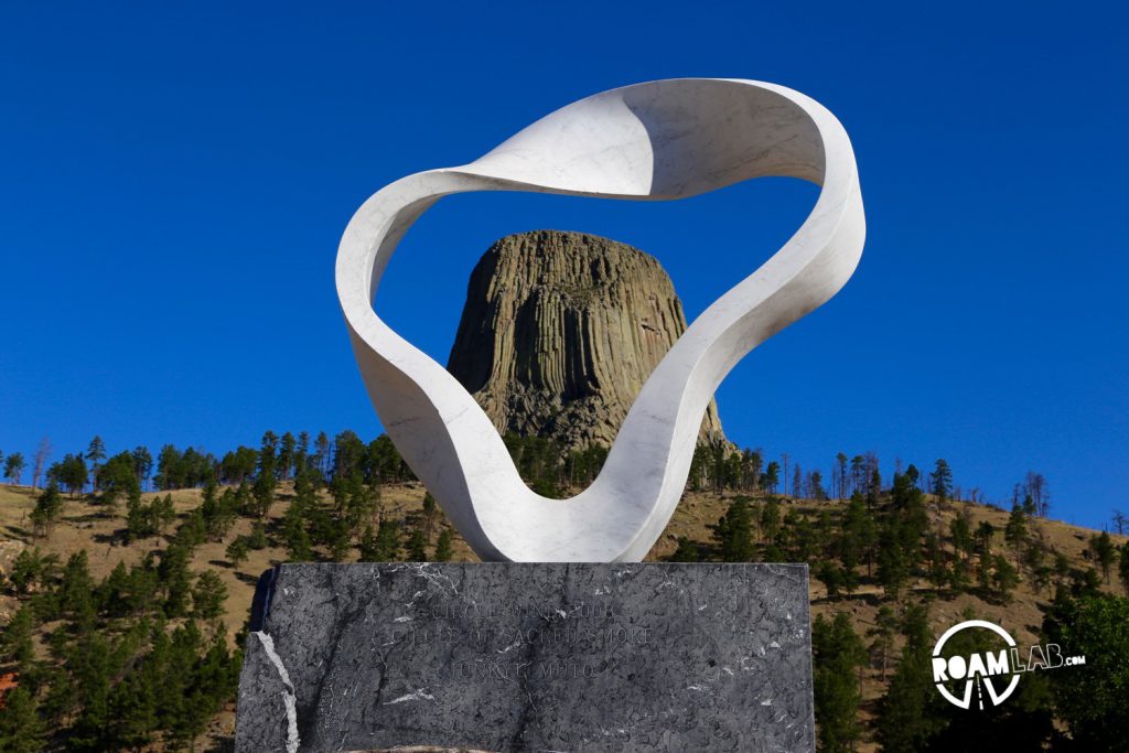 The Circle of Sacred Smoke in the Devil's Tower picnic area is part of a series of peace sculptures by Junkyu Muto