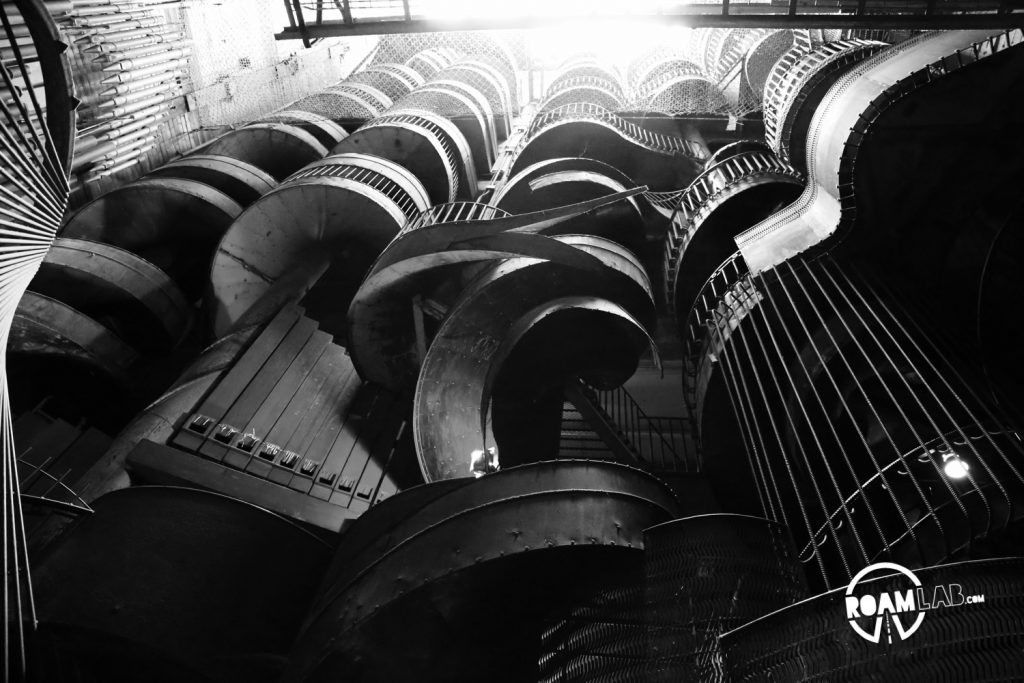 Travel down the 10-story slide winding down the bowels of the museum.