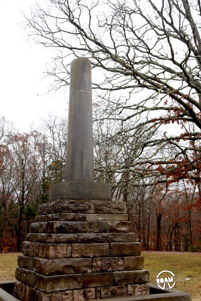 The Meriwether Lewis Monument commemorates the life of the celebrated adventurer and marks the location at Grinder's Mill along the Natchez Trace, where he met his untimely end.