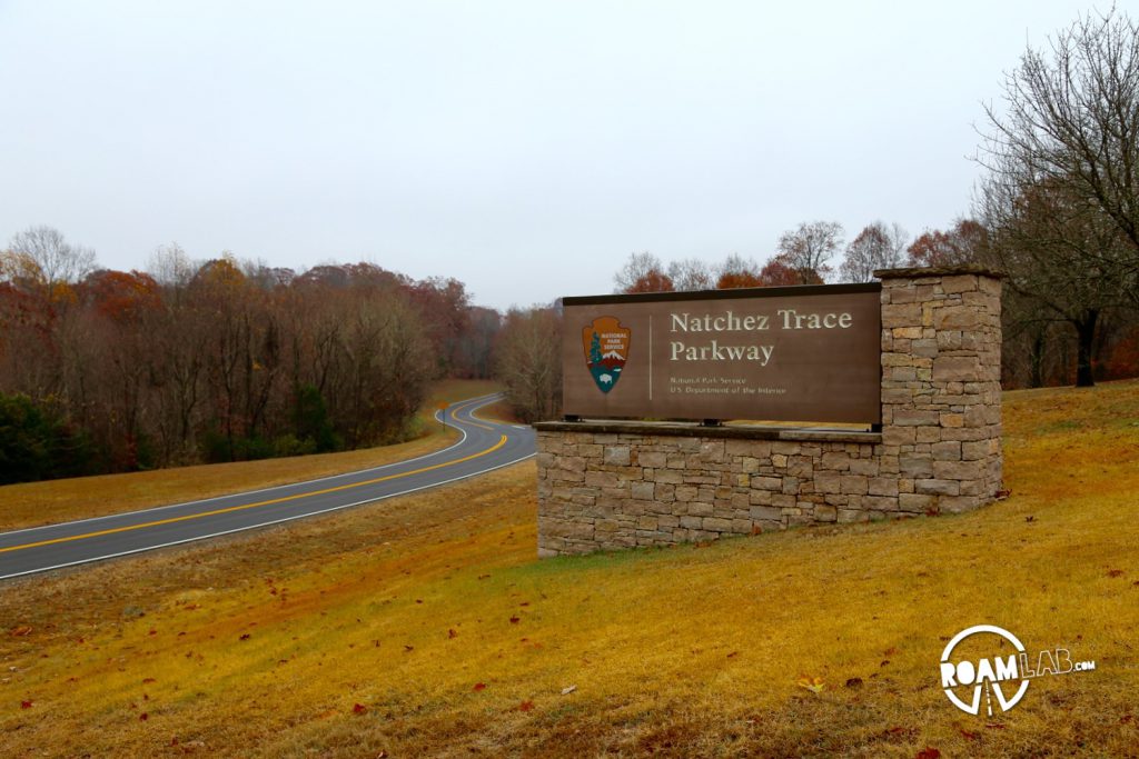 Entering the Natchez Trace Parkway near Nashville, Tennessee.