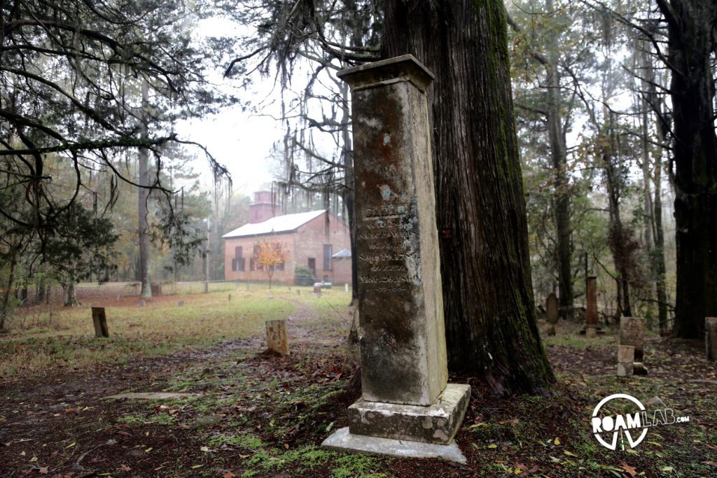Very little of Rocky Springs has been left standing aside from the old church, a few gravestones, and two safes. Cholera, erosion, and the Civil War devastated this once prosperous farming community along the Natchez Trace.  The heavy, grey skies only added to the eery ambiance as we explored the remains.