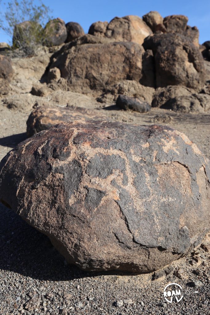 Painted Rock Petroglyph Site is barely off highway 8 and a delightful break from the road.