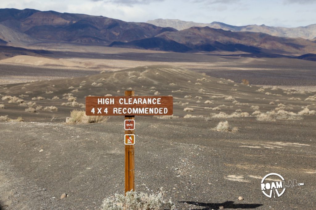 The road to the Racetrack Playa in Death Valley National Park is one long, brutal washboard past volcanic craters, Joshua Trees, and teakettles to a dry lakebed punctuated by a grandstand rock formation and sailing stones.