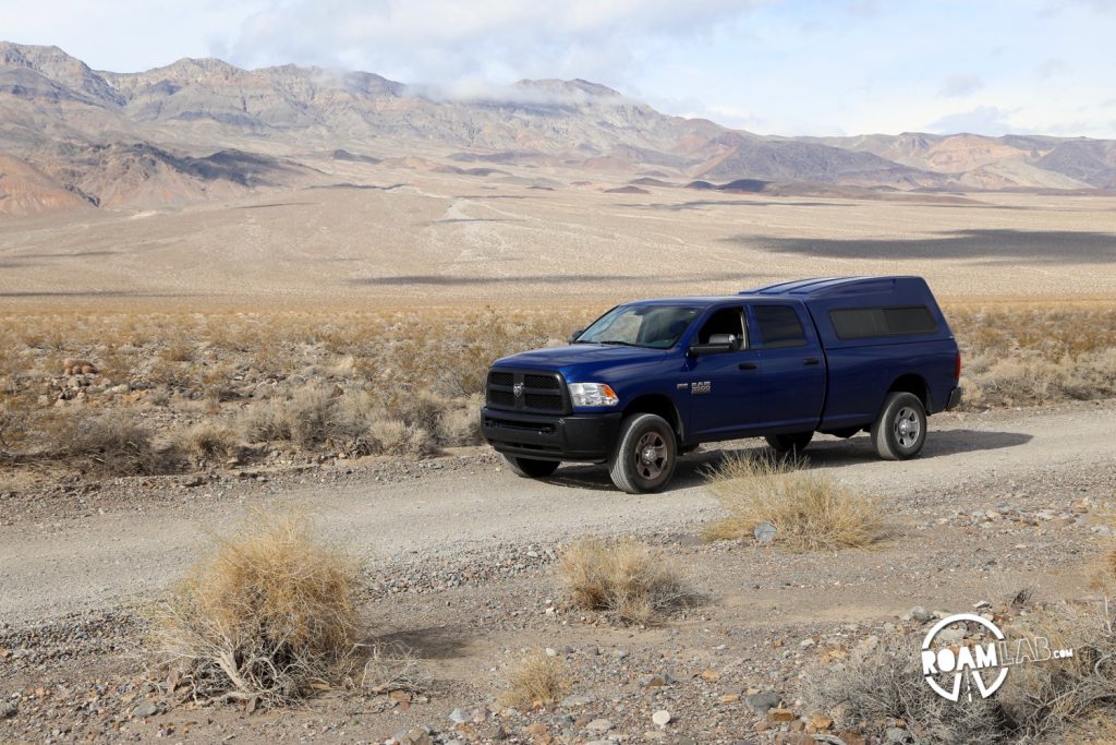 The road to the Racetrack Playa in Death Valley National Park is one long, brutal washboard past volcanic craters, Joshua Trees, and teakettles to a dry lakebed punctuated by a grandstand rock formation and sailing stones.