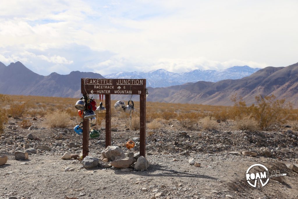 The road to the Racetrack Playa in Death Valley National Park is one long, brutal washboard past volcanic craters, Joshua Trees, and teakettles to a dry lakebed punctuated by a grandstand rock formation and sailing stones.