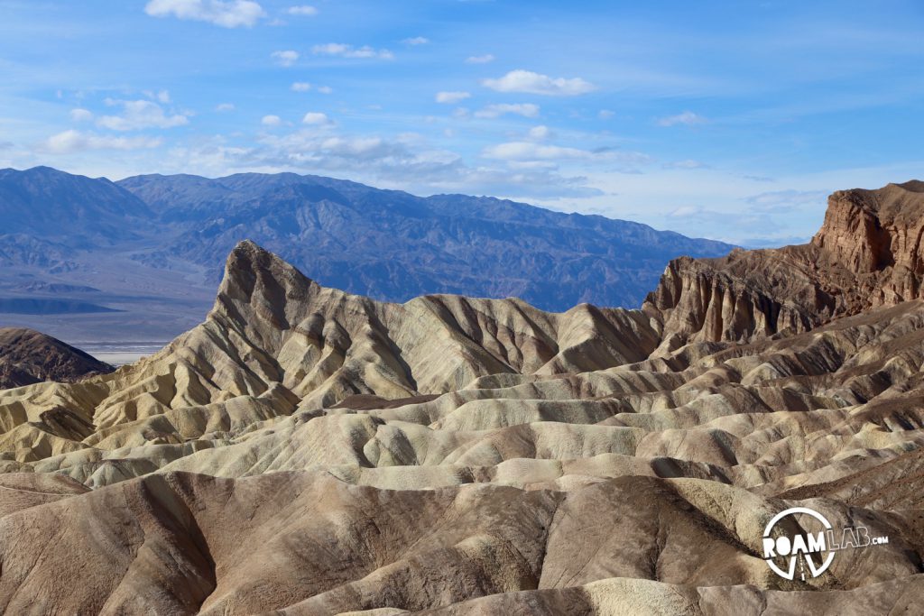 We take a peak at Zabriskie Point on our way out of Death Valley.