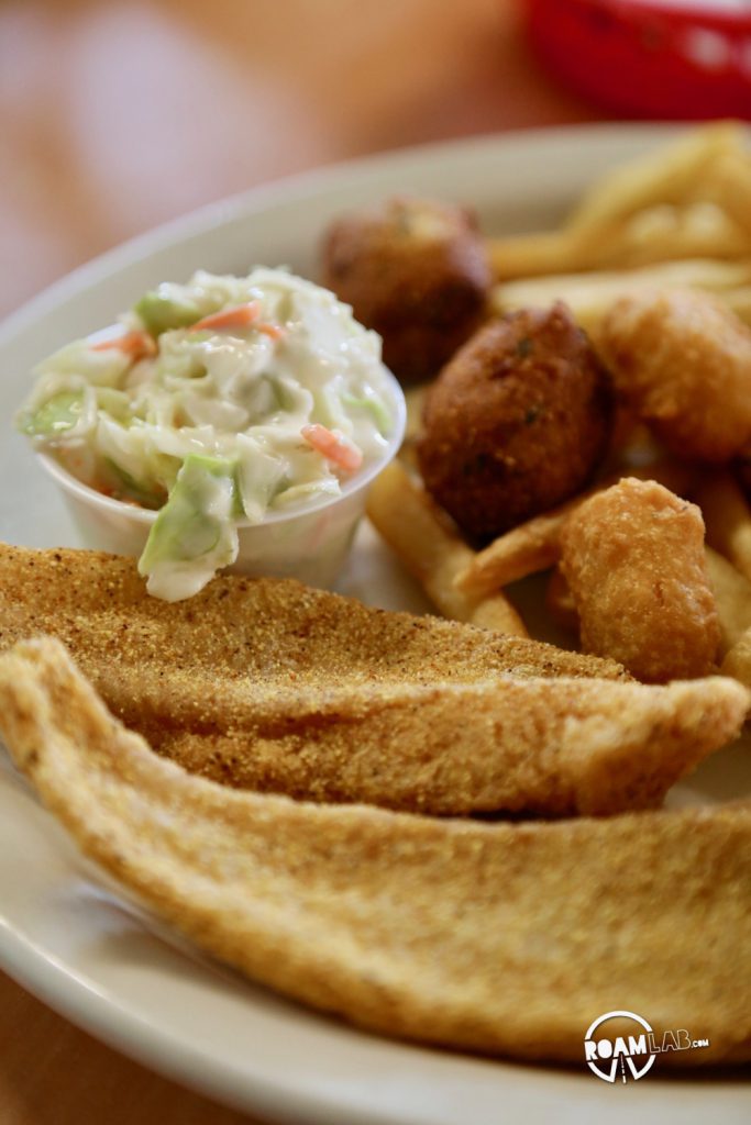 Fried Catfish at the Cotham Mercantile, "Where the elite meet to eat"