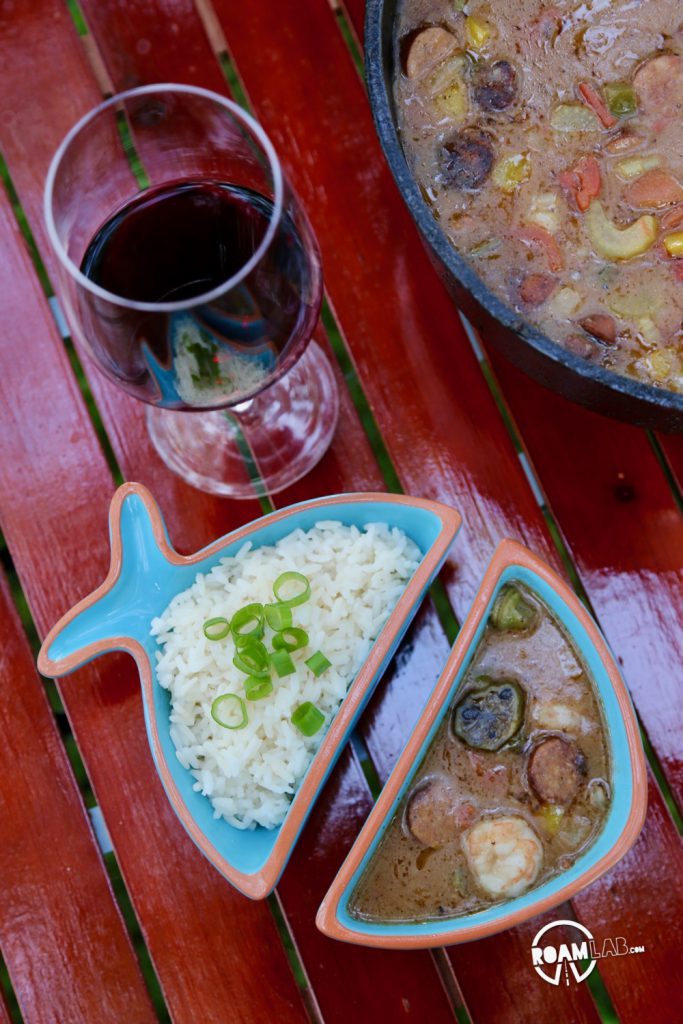There are so many ways to cook a gumbo.  Some are regional. Some are familial. Mine is practical.  After traveling through Louisiana and our Great Gumbo Excursion last year in New Orleans, it is time to make Roam Lab's Campfire Gumbo.