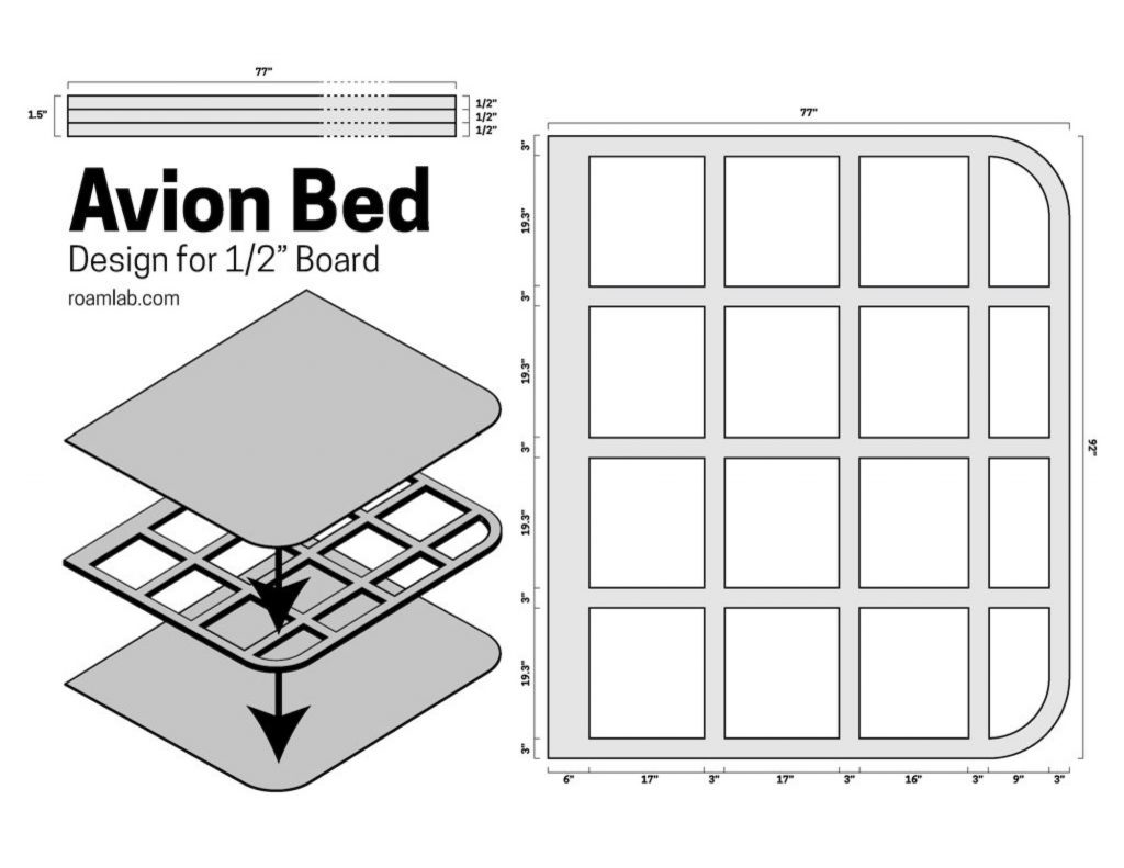 Design for and Avion Bed with a 1/2" board