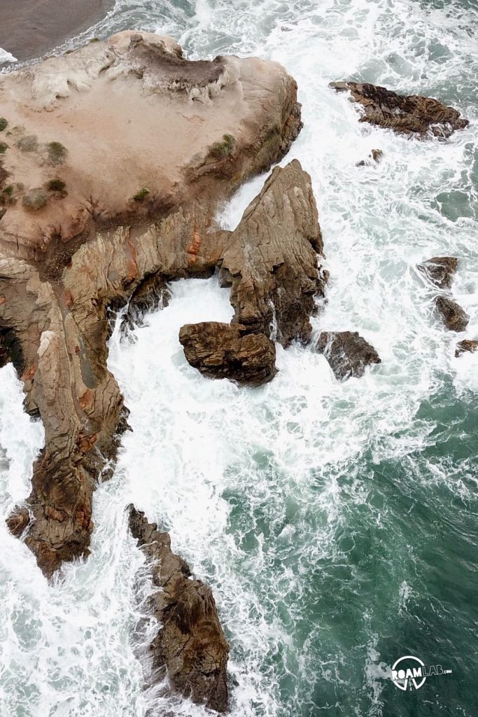 Rock formations carved by the ocean in Montaña de Oro State Park