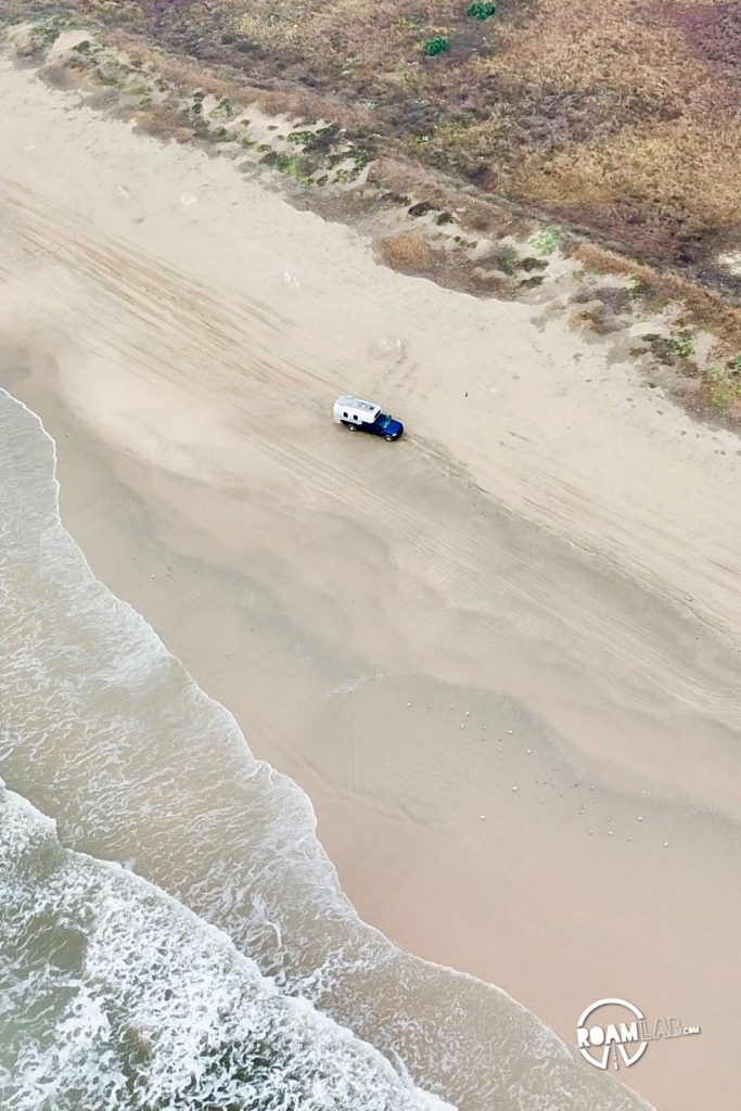 A birds eye view of our breakfast spot in Surfside Beach, Texas