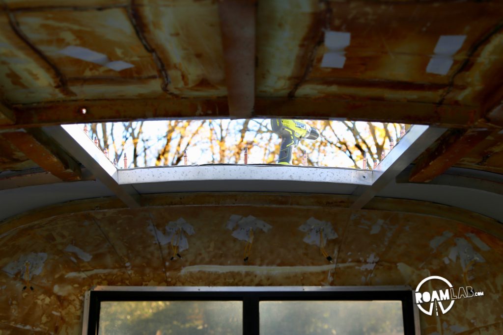 Installing a roof hatch into an Avion truck camper may be more complicated than expected but it's totally worth it!
