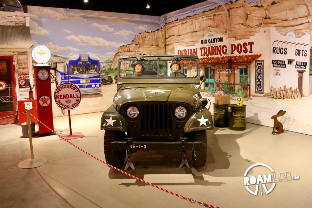 The National Route 66 Museum in Elk City, Oklahoma is one of many museums commemorating this historic road. It stands out in the quality of many of the displays but also the scope of it's displays. Not only does the museum cover classic cars, tourist traps, and drive-in culture but it has additional displays covering the cultural and industrial history of Oklahoma.