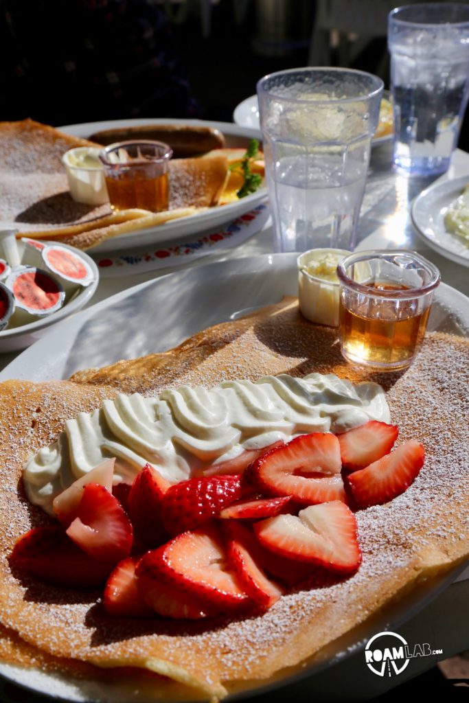 It's 10AM but I am waiting to eat because we are half an hour outside of Solvang, California and I'm craving Danish pancakes from Paula's Pancake House.