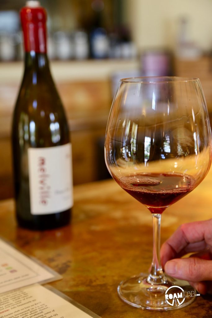 While the Melville Winery boasts award winning Chardonnay, like most vineyards in the Santa Rita Hills outside of Santa Barbara, it specializes in Pinot Noir.