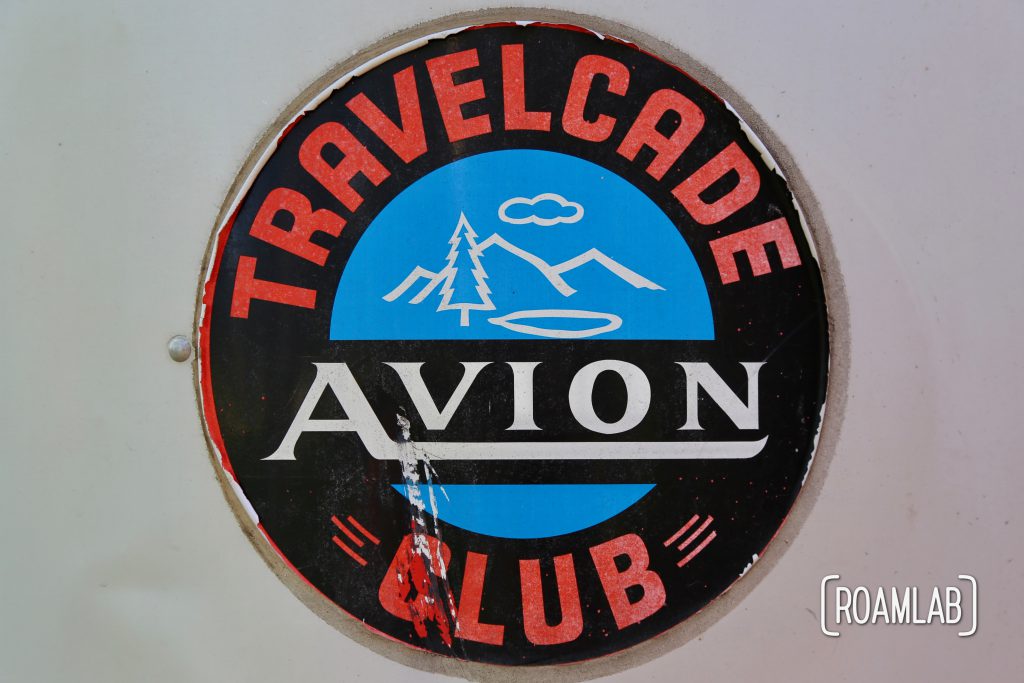 Like most classic campers, our Avion truck camper came with many stickers to mark its identity and affiliation. One of the classic stickers is for the Avion Travelcade Club. While the club is long gone, the sticker is a piece of history - faded, peeling history. So, we decide it is time to replace the old sticker with a new, vinyl reproduction.