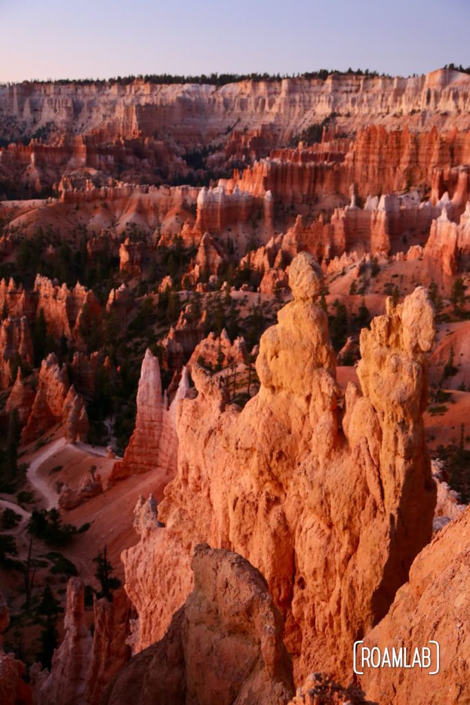 A sunrise hike of Bryce Canyon National Park from Sunrise Point to Sunset Point along the Queens Garden and Navajo Loop trails.