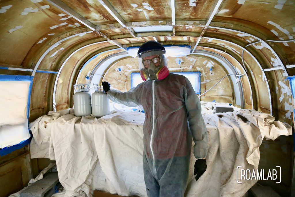 Keep the cold out and cut back on condensation with a DIY demonstration: applying closed cell spray foam in an aluminum 1970 Avion C11 truck camper.