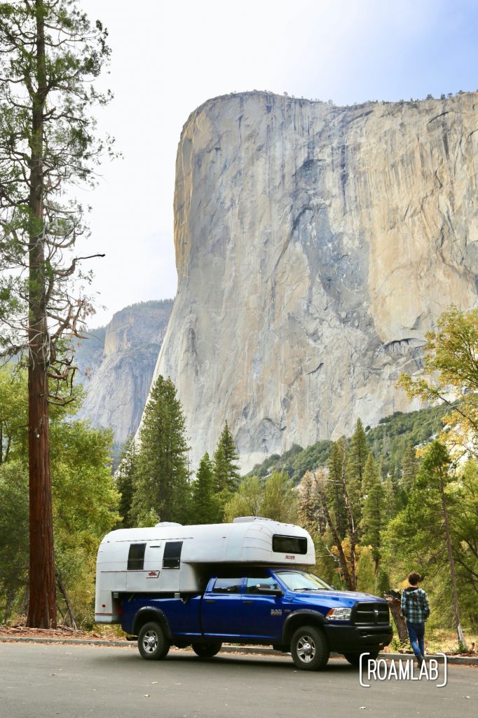 Braving traffic to see Half Dome and El Capitan in Yosemite National Park.