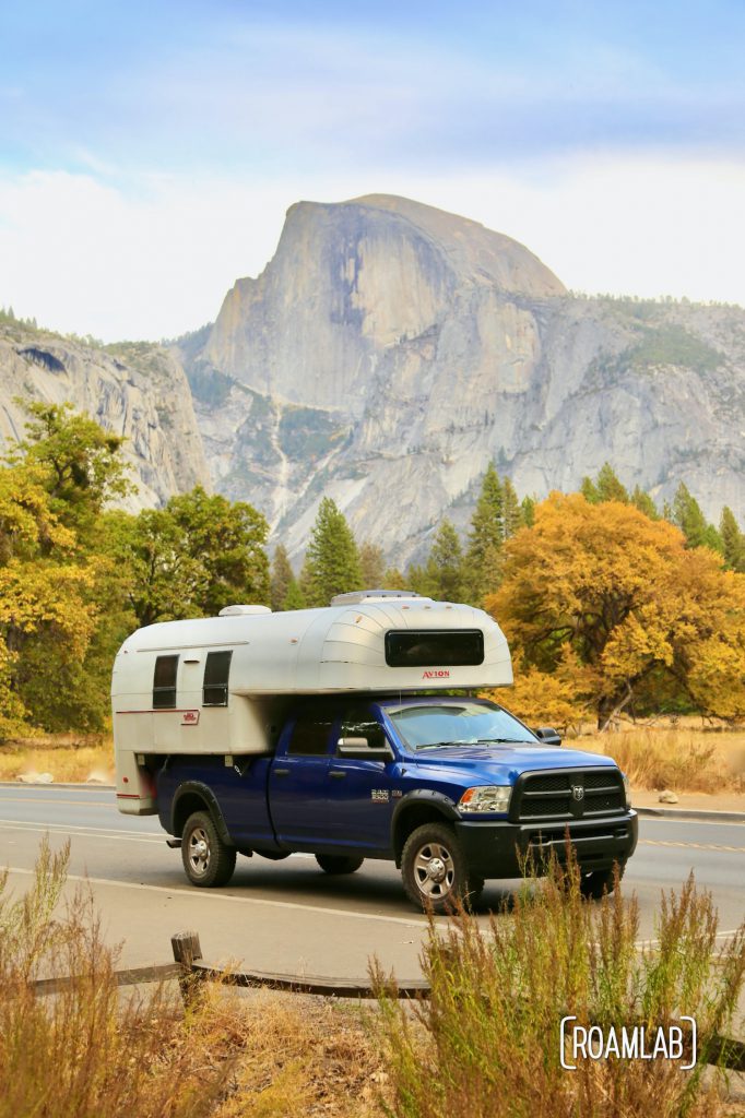 Braving traffic to see Half Dome and El Capitan in Yosemite National Park.