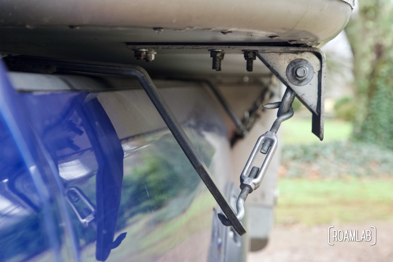 Front Head-on view of the Brophy Camper Tie Downs