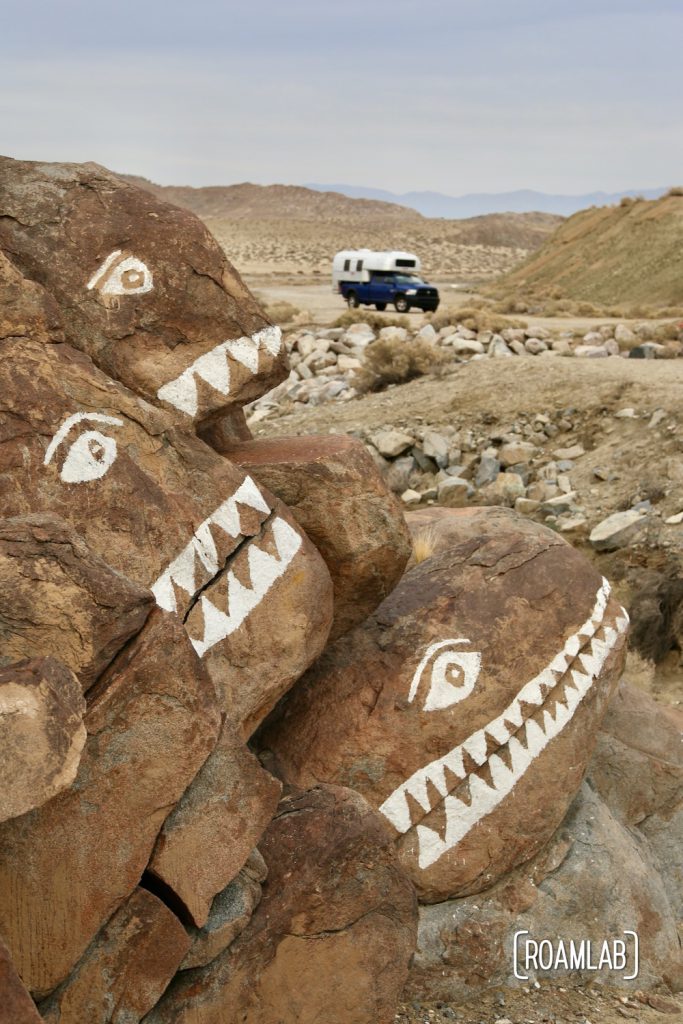 Graffiti or art in the California Desert