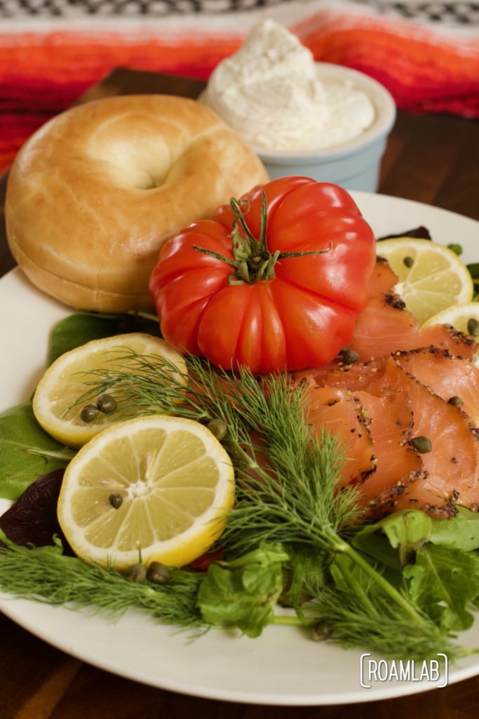 Savor a taste of New York City in this classic Bagel & Lox recipe with a campfire twist.  Enjoy smoked salmon, cream cheese, capers, and schmear in one tasty bagel.