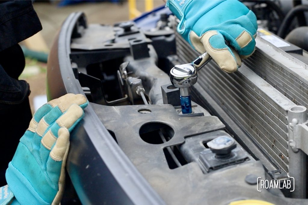 We step into the roll of DIY automotive mechanics as we remove the grill on our 2015 Ram 3500 Tradesman truck to expose the front bumper.