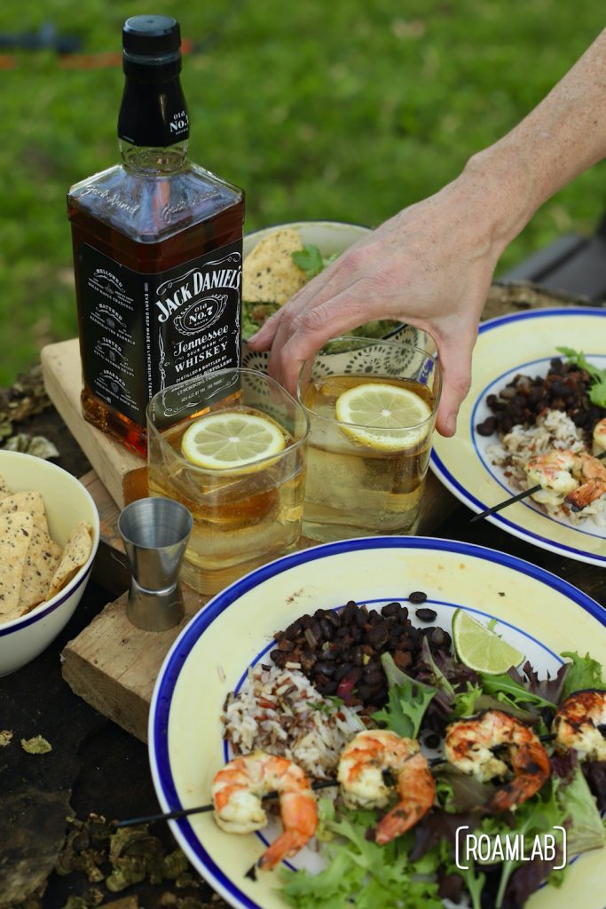 Mix a fresh marinade and up your seafood grilling game with this gourmet lemon herb shrimp skewers campfire cooking dinner recipe.