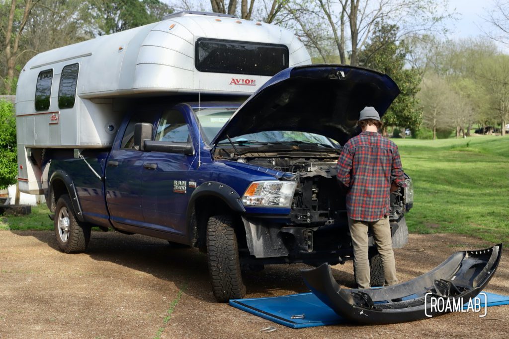 We expand our automotive mechanic skills with our latest DIY project: removing the front bumper of our 2015 Ram 3500 Tradesman truck