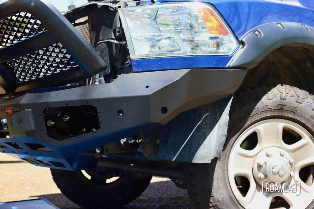 After removing our 2015 Ram 3500 truck's grille and front bumper, it's time to finally install our new Warn Ascent Front Bumper for our overland adventures.