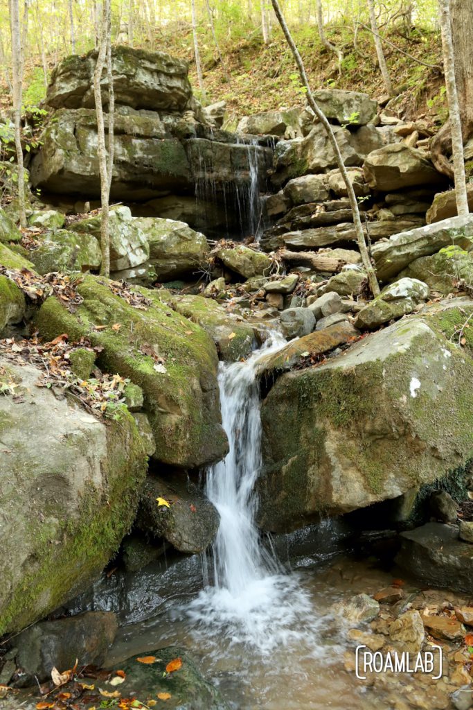 Waterfall along the Ritchie Hollow hiking trail in Prentice Cooper State Forest