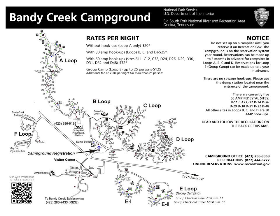 Bandy Creek Campground map