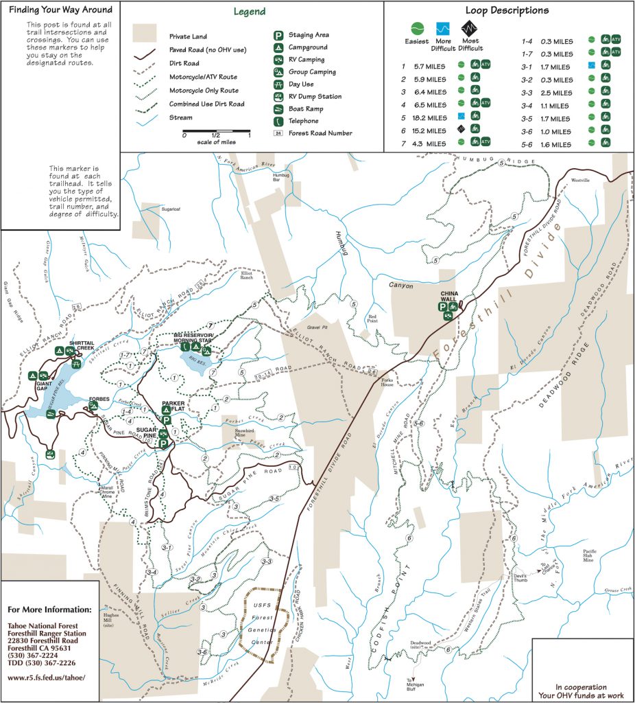 Map of the Foresthill OHV Trail System