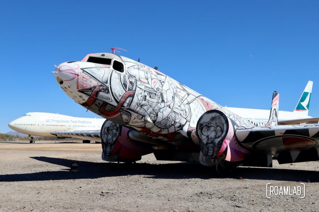 Art painted across a plane at the Pima Air & Space Museum.