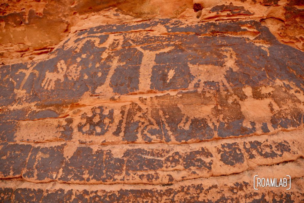 Petroglyphs along Mouse Tank Trail in Nevada's Valley of Fire State Park.