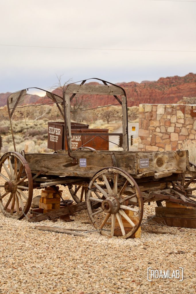 Remnants of a mining era wagon in Silver Reef, Utah.