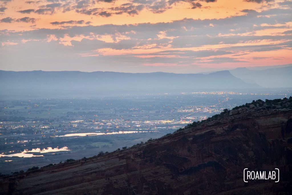 Sunrise over the valley of Grand Junction.