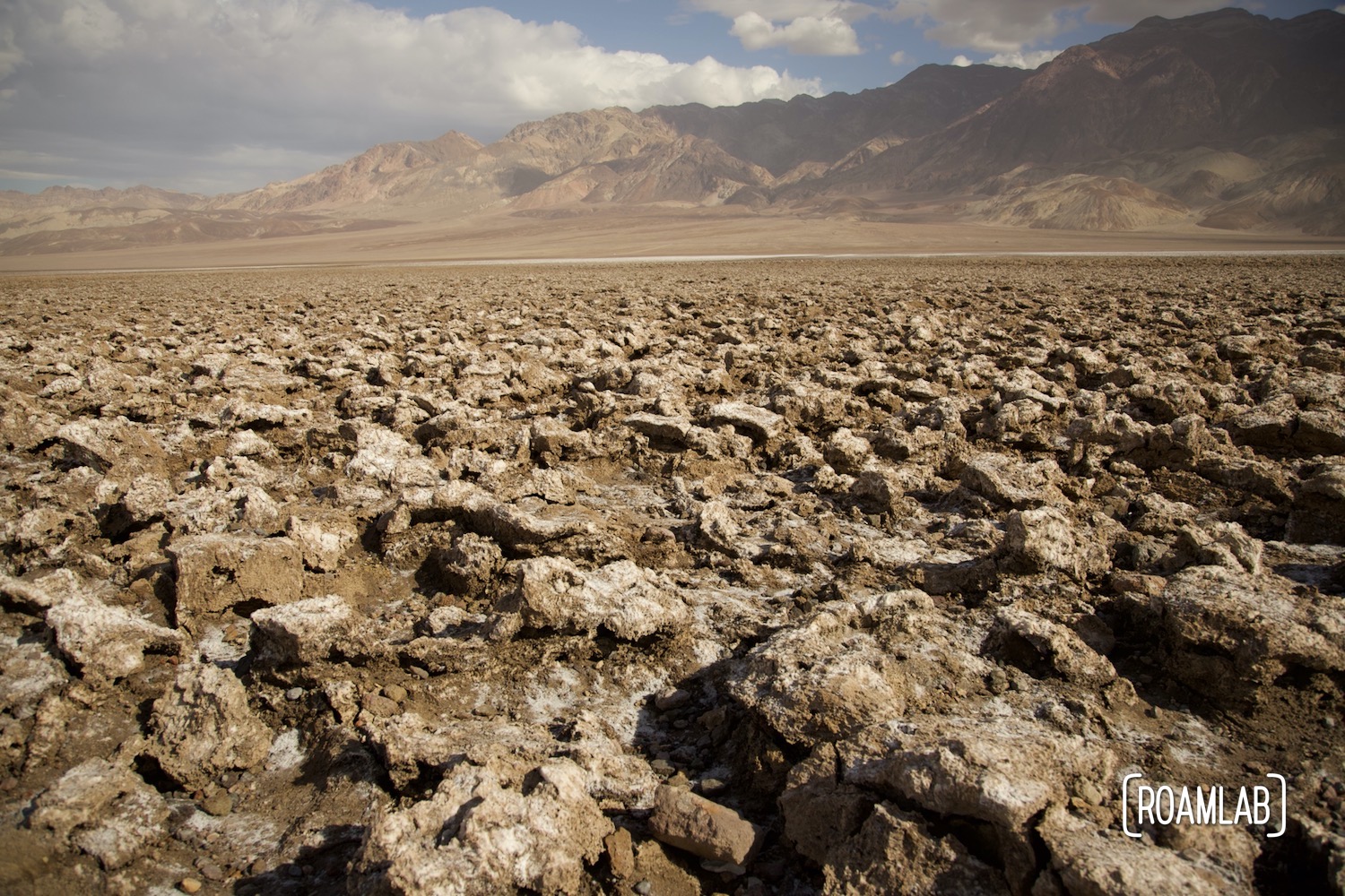 A wide expanse of crystalline salt formations  making up the Devils Golf Course.