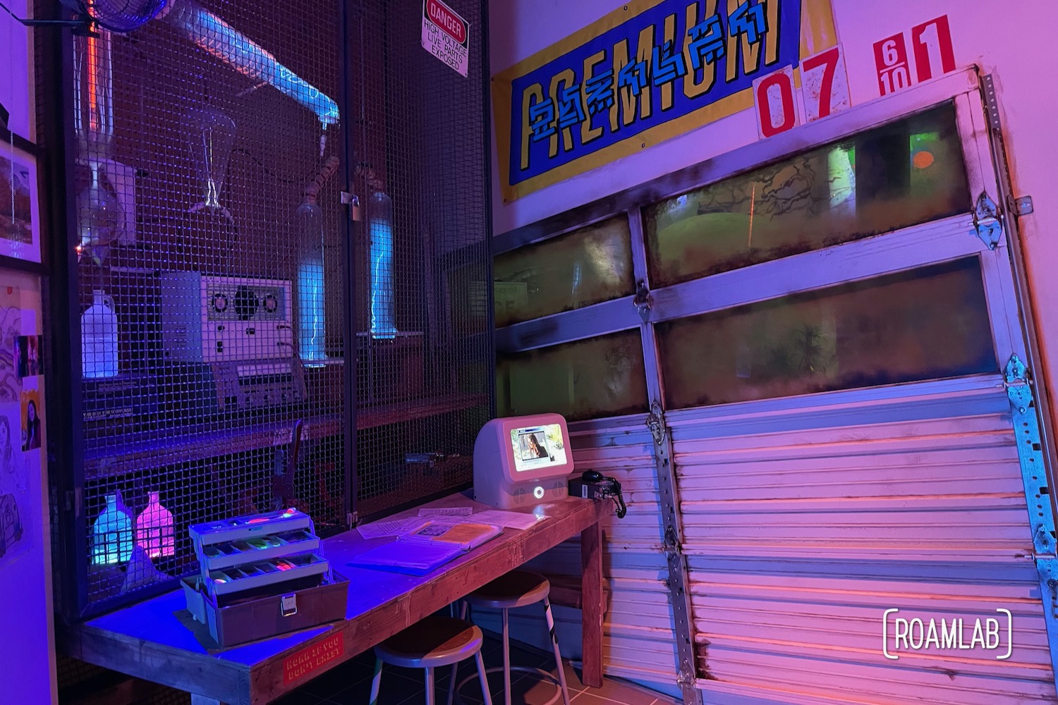 Garage work area in Meow Wolf's Omega Mart.