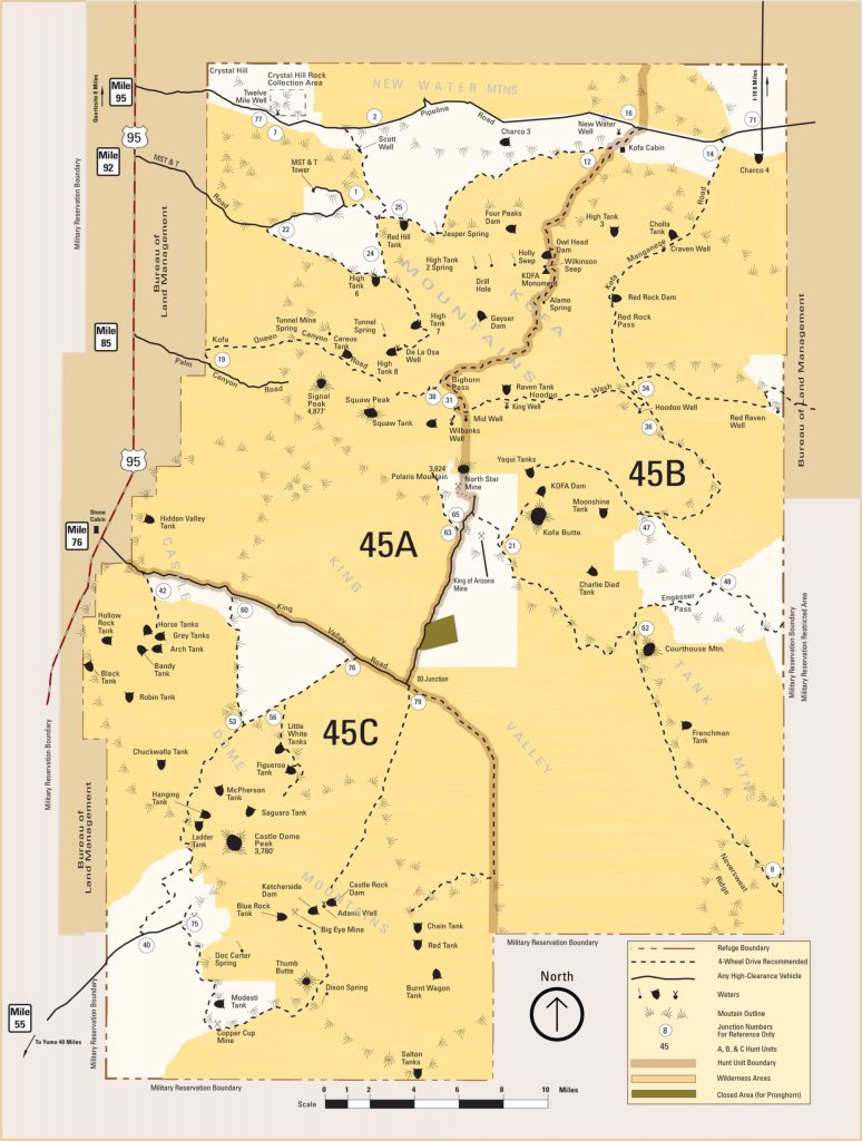 Map of Kofa Wilderness Refuge